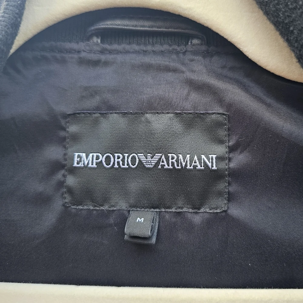 EMPORIO Armani black butter soft leather bomber jacket  M - Picture 12 of 16